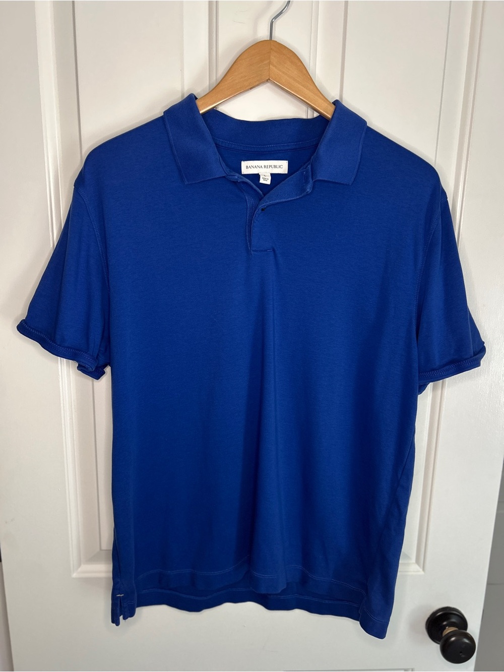 Banana Republic Men’s Classic Polo Shirt - Cape Blue - Luxury Touch - Large